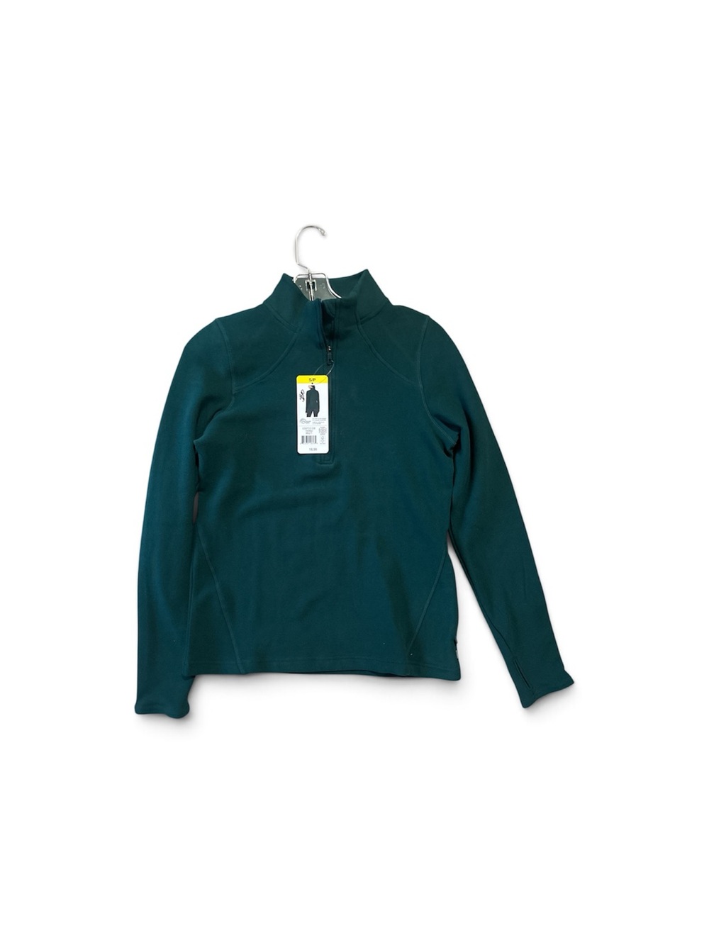 Womens Deep Teal Quarter-Zip Pullover Sweater